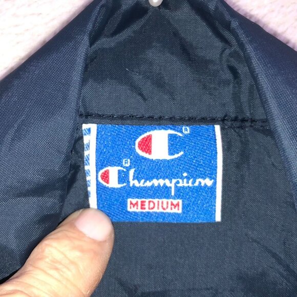 Champion Mens Coach Jacket Medium Middletown Crew Shacket Button Up Navy Classic - Picture 4 of 11